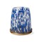 Blue Confetti Glass Hurricane Pillar Candle Holder Small 5.0L x 5.0W x 5.0H inches